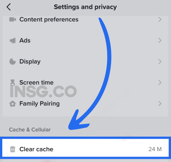 How to Clear the cache of the TikTok app