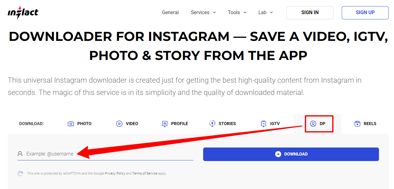 Download an Instagram profile picture from any username