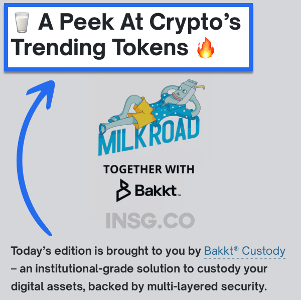 Milkroad sponsored crypto newsletter